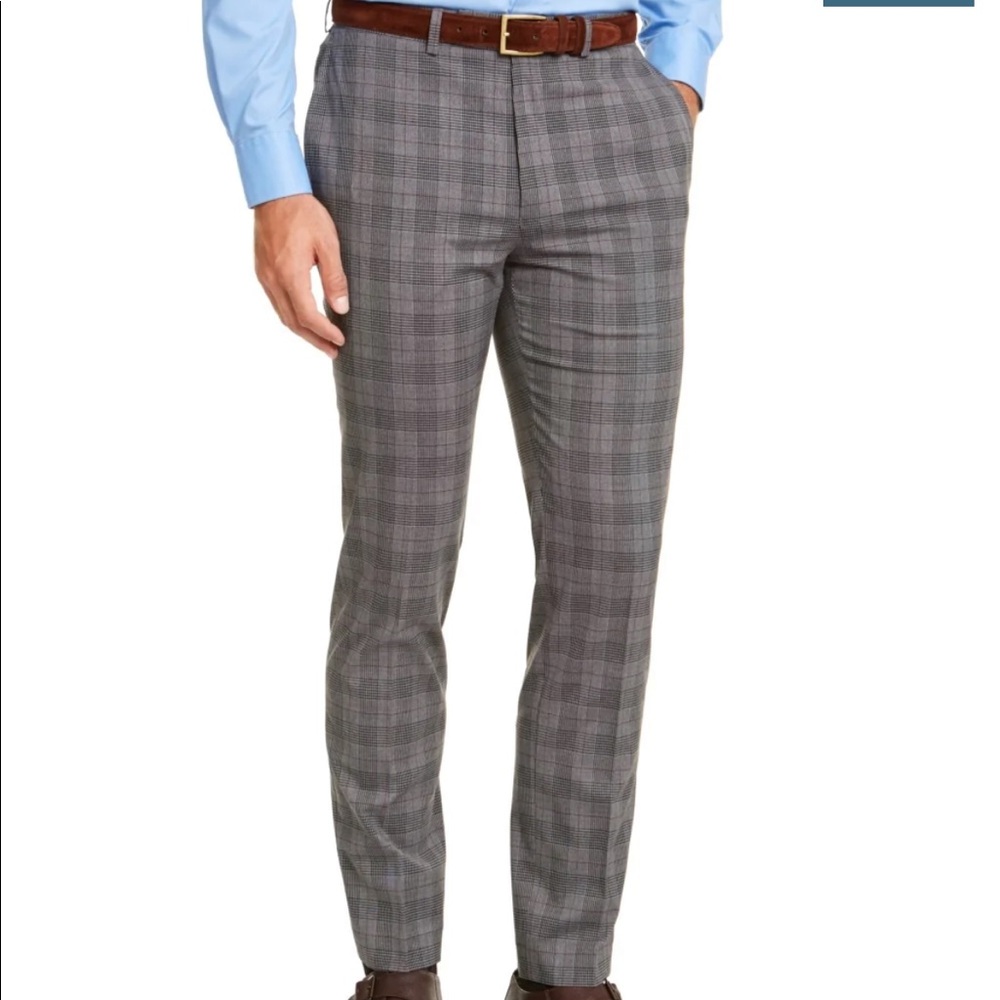 Men’s plaid slim fit dress pants